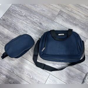 Tag toiletry bags luggage suitcase navy blue